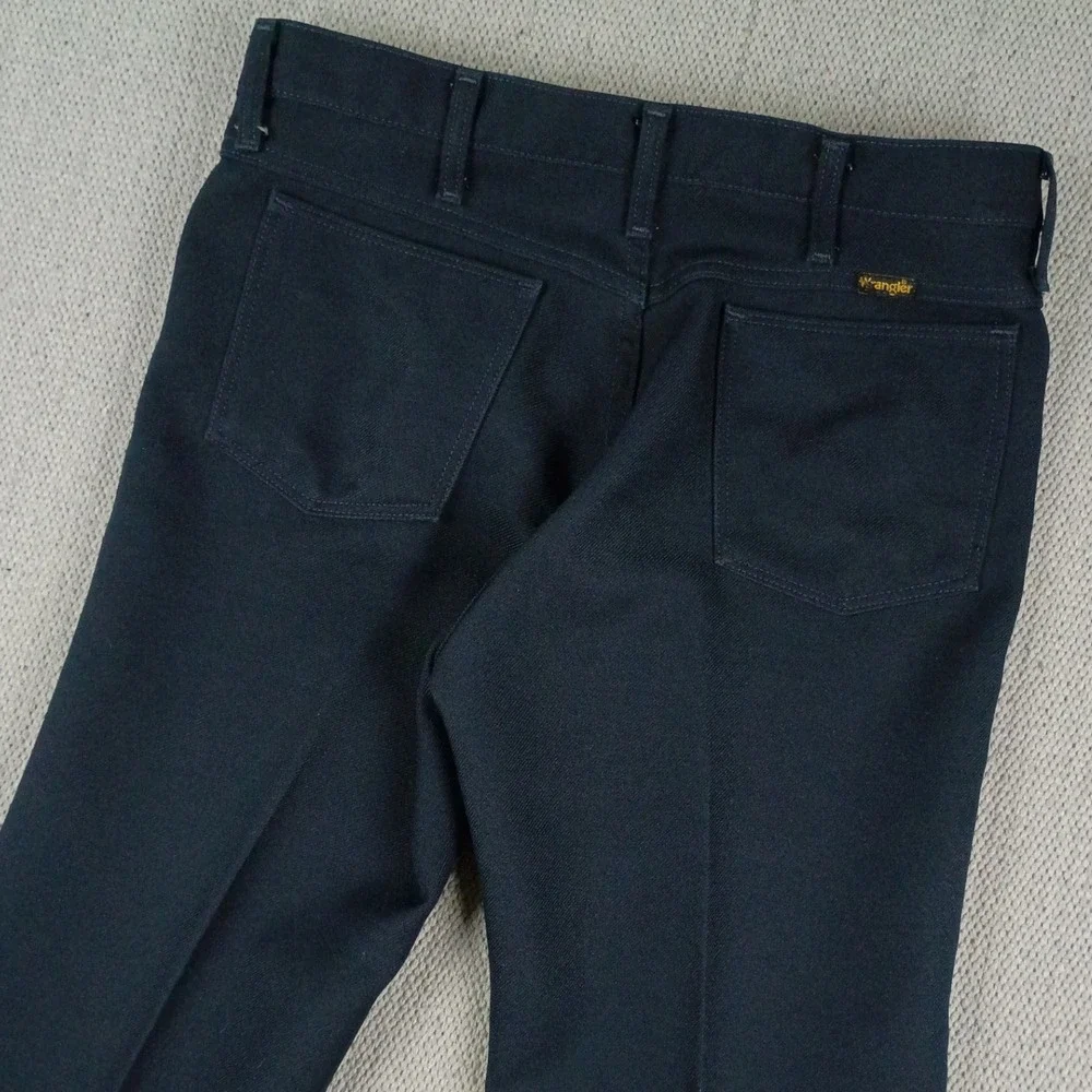 Wrangler Wrancher Action Slacks Men 34x32 Navy Blue Bootcut‎ USA Vintage